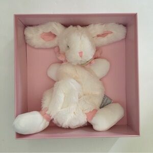 NEW Lovey Soft Baby Toy White Bunny Baby Gift Pink Ear | Mon Lapin Bonbon Doudou